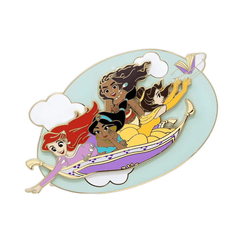 Princess Magic Carpet Ride Jumbo - Ariel, Jasmine, Moana and Belle Disney pin