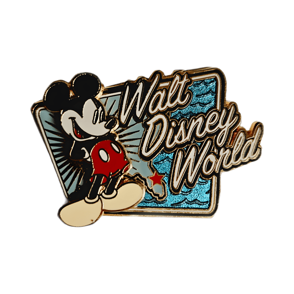 Retro-style Walt Disney World with Mickey and Florida Disney pin