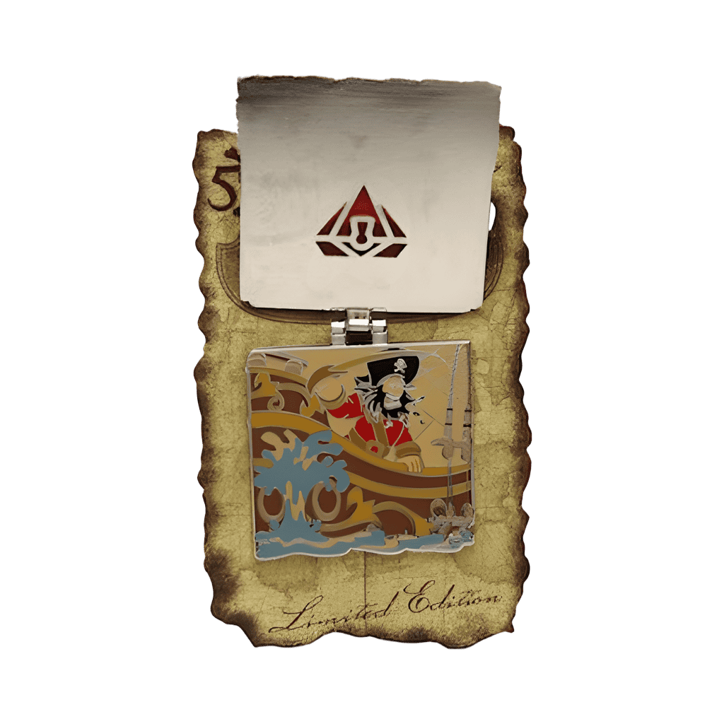 Hinged Treasure Chest Red Gem (Pirate Captain) Disney pin