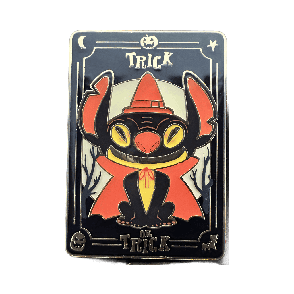 Stitch as Wizard in orange cape and Full Moon Disney pin