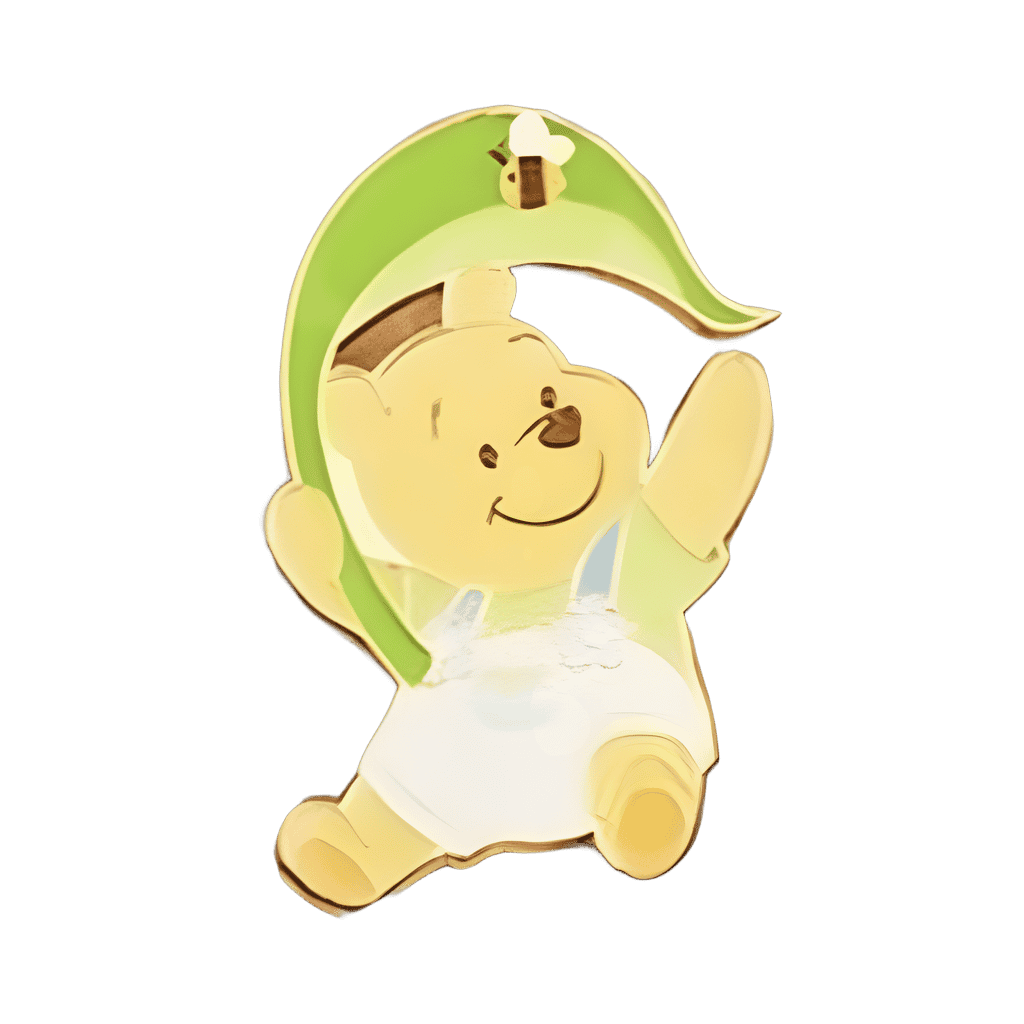 Pooh Floating with Leaf Disney pin
