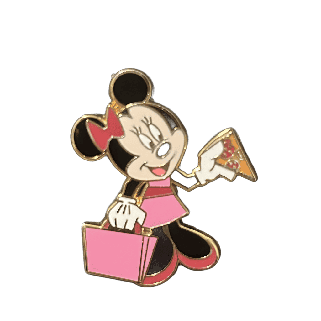 Minnie eating pizza Disney pin
