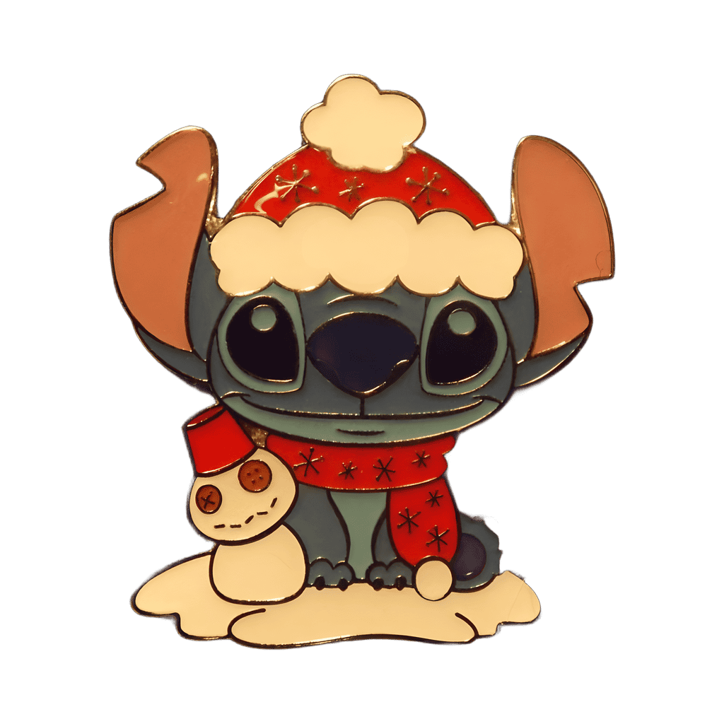 Characters with Snowman - Stitch Disney pin