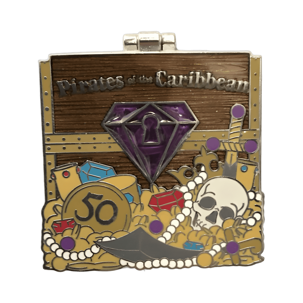 Hinged Treasure Chest Purple Gem (Skeleton Helmsman) Disney pin