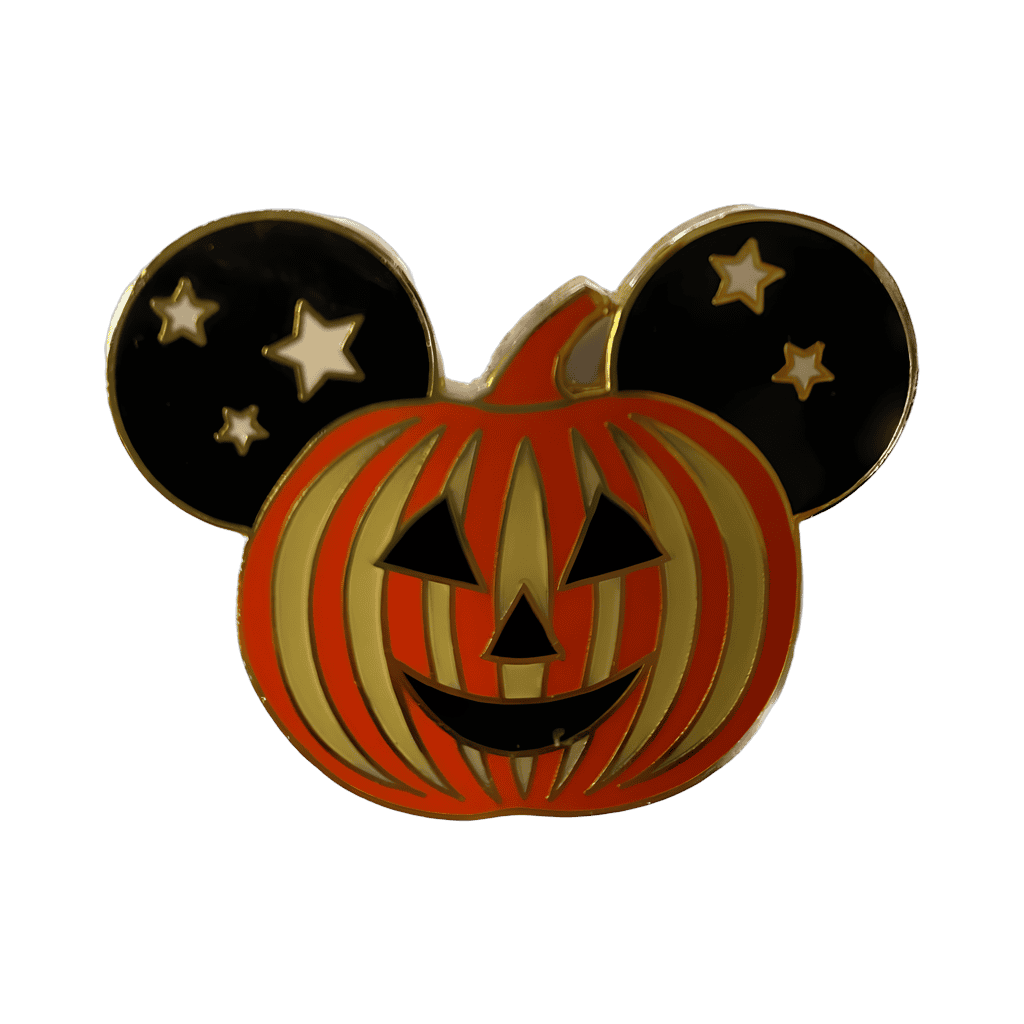 Mickey Jack O Lantern Icon with Stars on Ears - Glow in Dark Disney pin