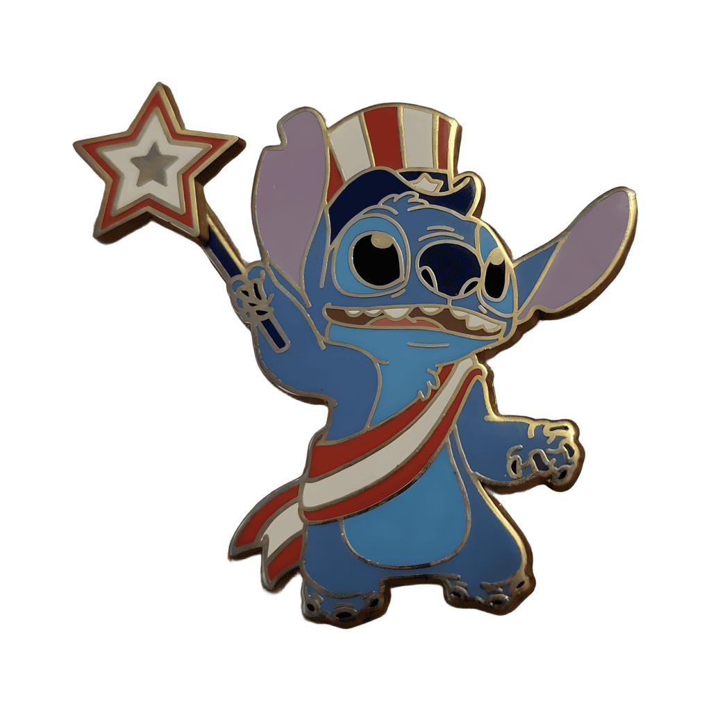 Patriotic Stitch Star Spinner Disney pin