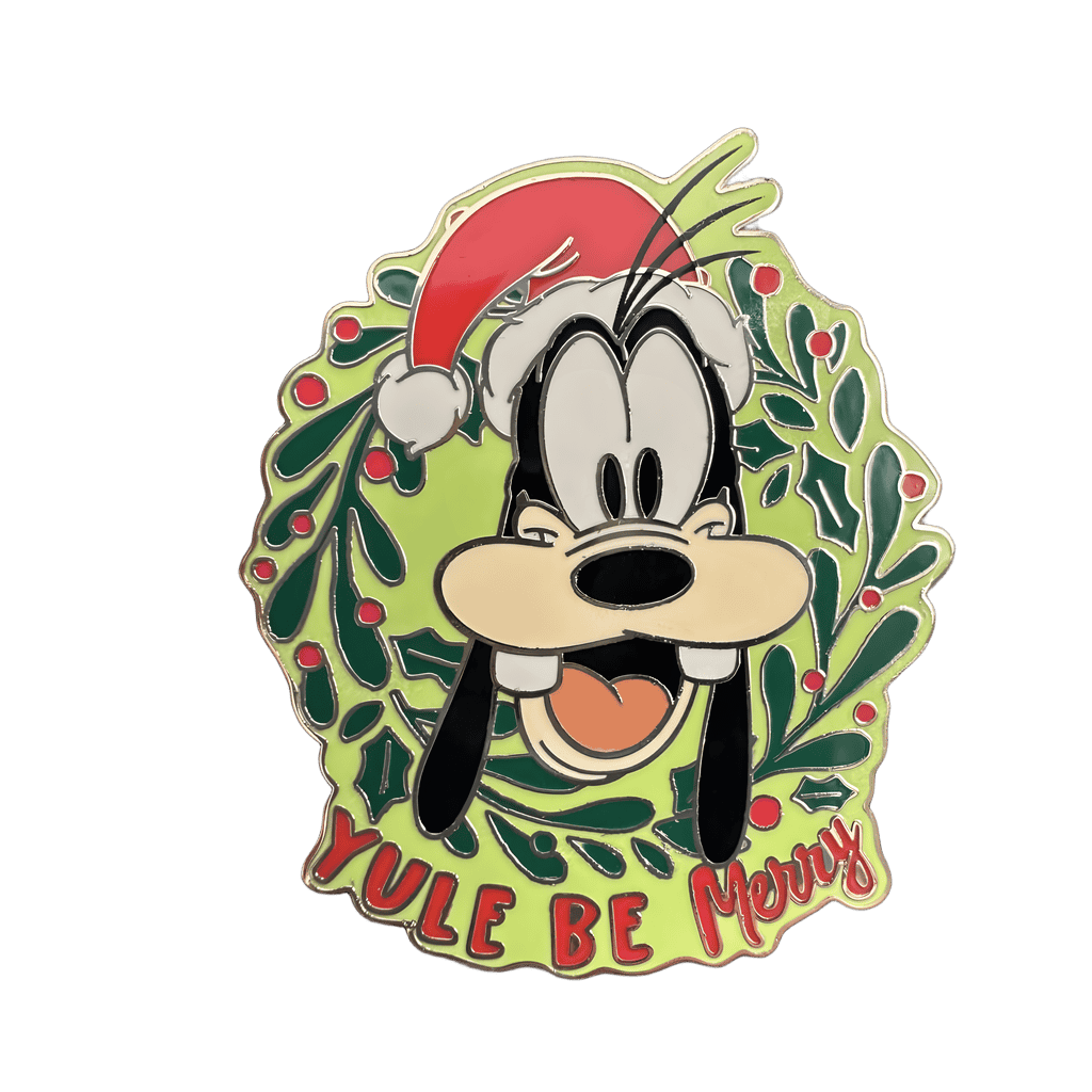 Goofy Wreath and Chip and Dale with Castle Ornament - Goofy Wreath Pin Disney pin