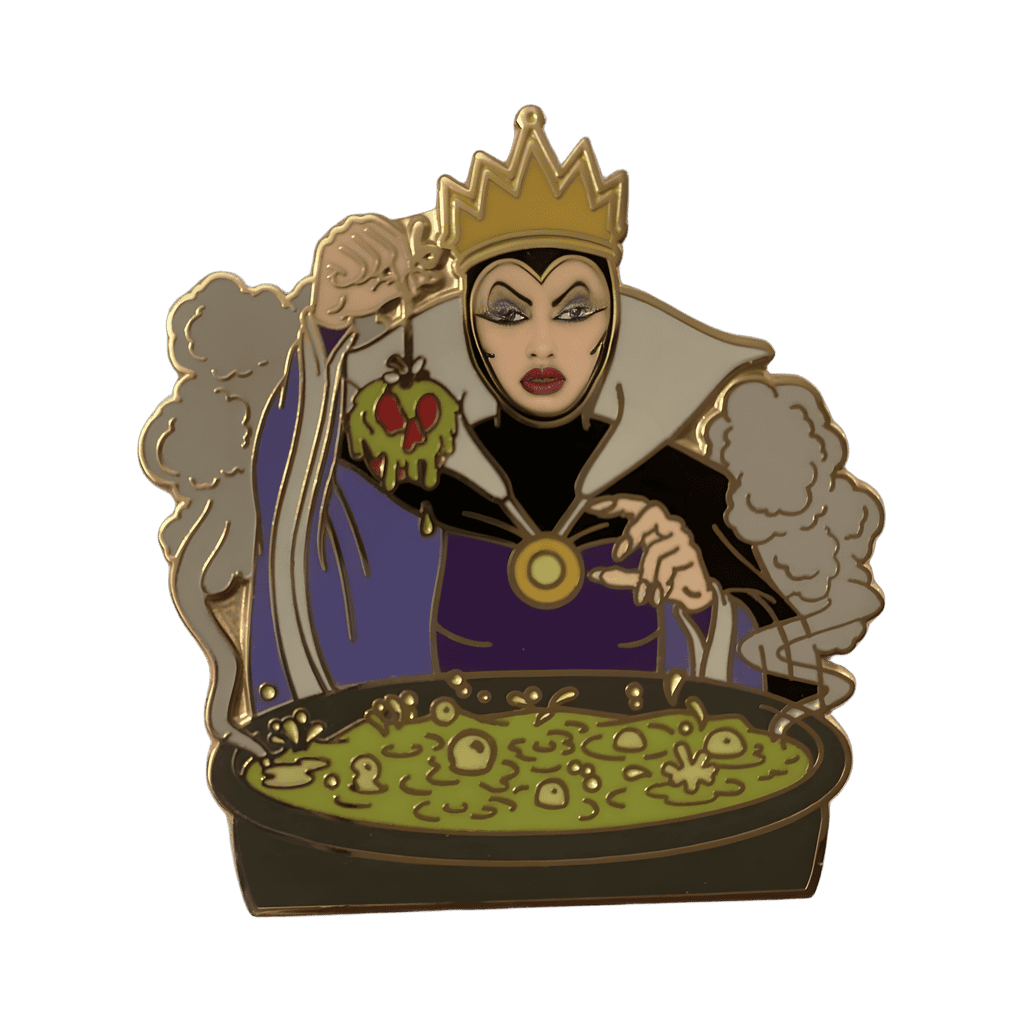 Evil Queen dipping apple in the cauldron Disney pin