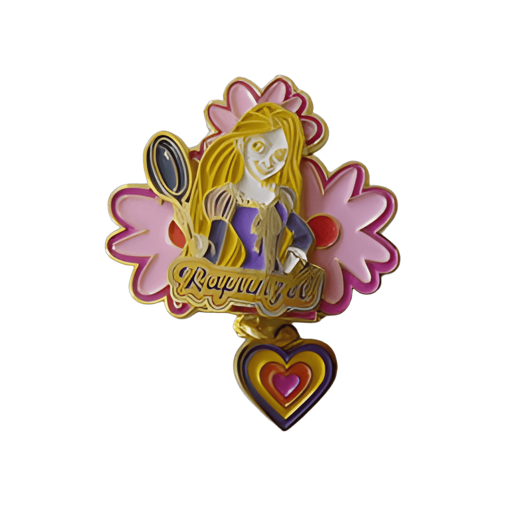 Rapunzel with Flowers and Dangle Heart Disney pin