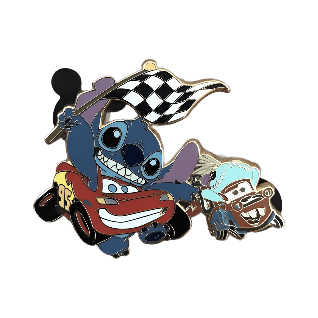 Cars Stich as Lightning and Scrump as Mater Disney pin
