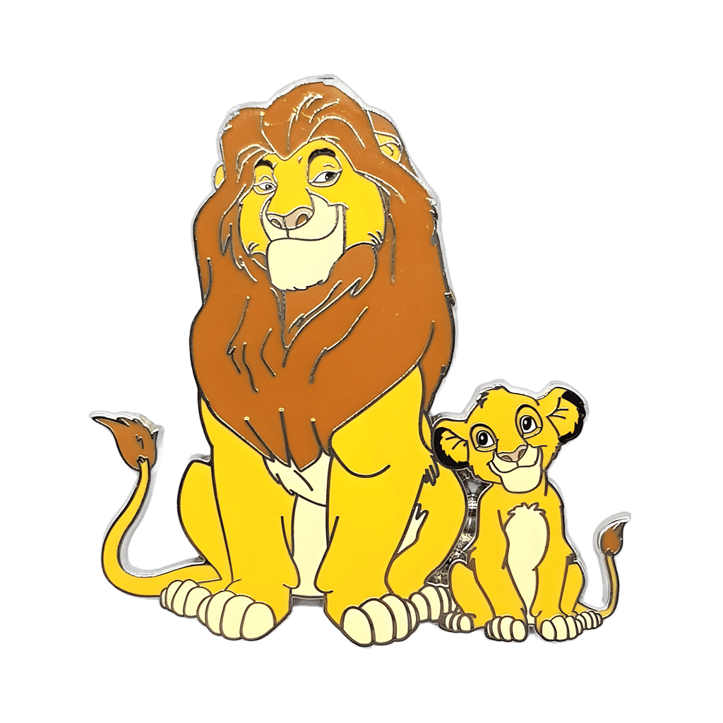 Mufasa and Simba Silver Disney pin