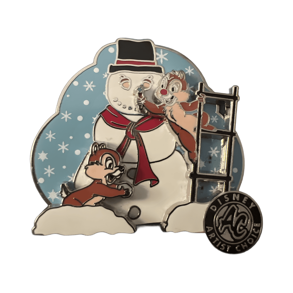Chip & Dale with Snowman Disney pin
