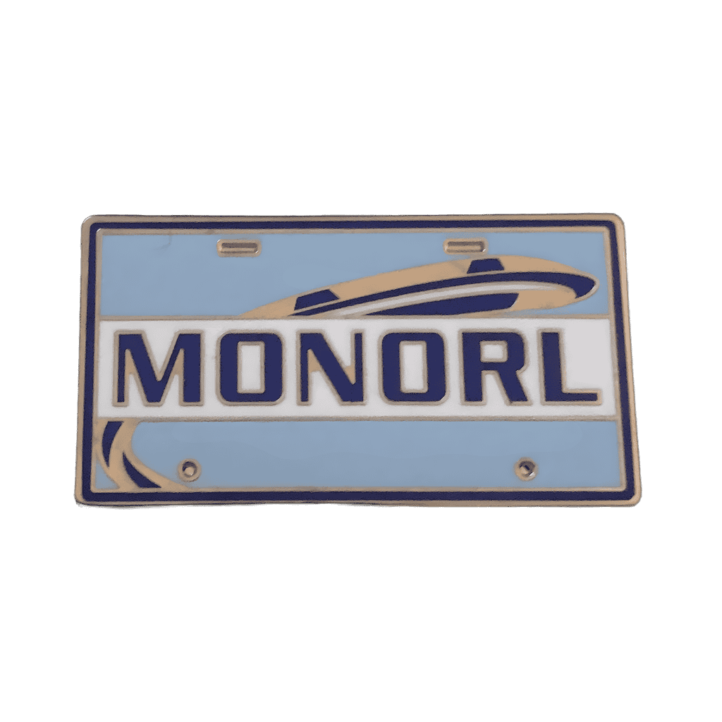 Monorail License Plate Disney pin
