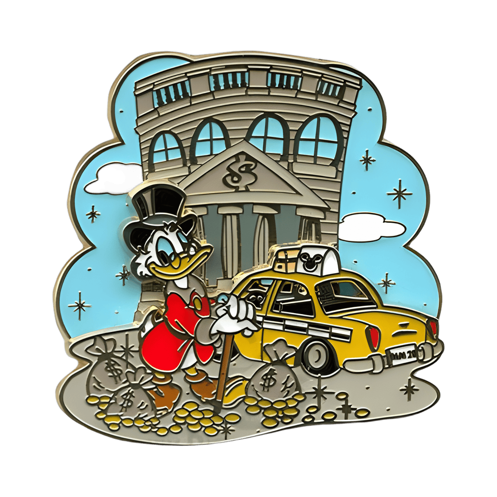 Scrooge McDuck in front of bank Disney pin