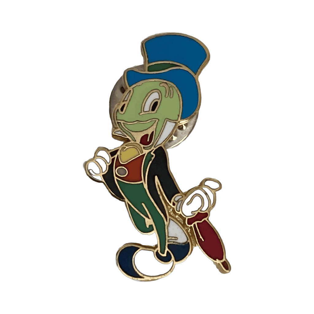 Jiminy Cricket leaning on closed umbrella Disney pin