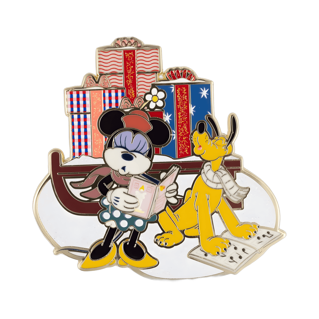 Minnie and Pluto Caroling Jumbo Disney pin