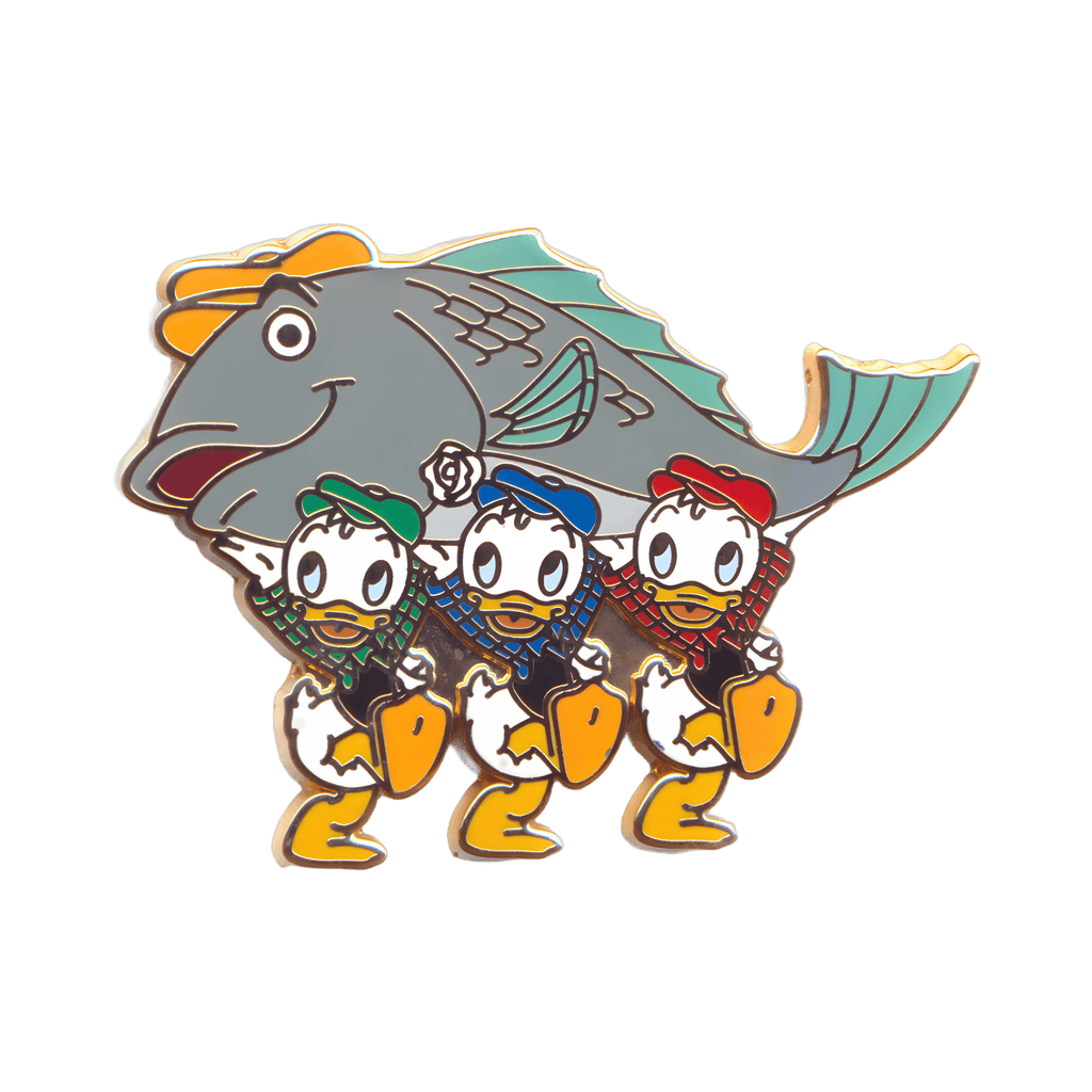 Huey, Dewey, & Louie Carrying a Large Green Fish Disney pin