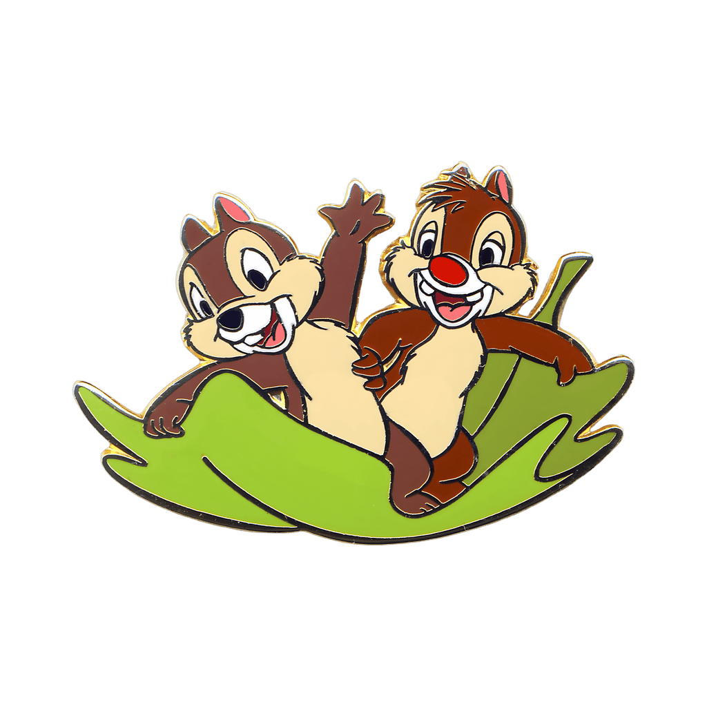 Chip and Dale Riding a Leaf Disney pin