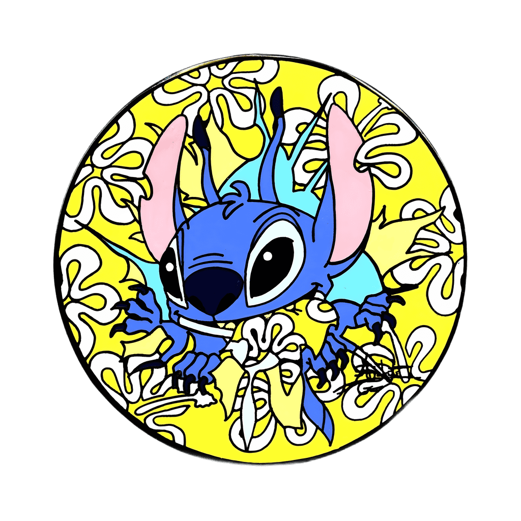 Stitch among flowers Disney pin