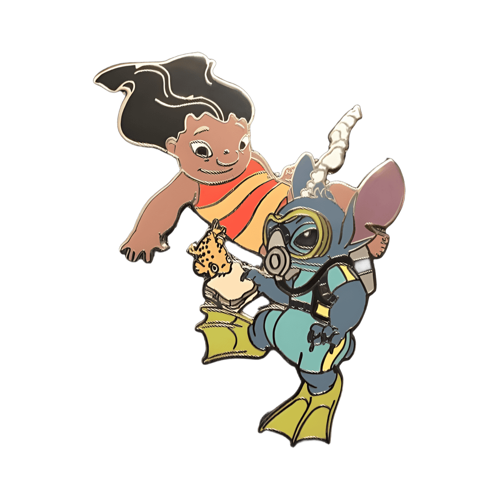 Lilo and Stitch swimming with Pudge Disney pin
