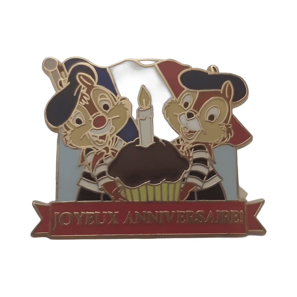 Chip and Dale Joyeux Anniversaire Disney pin