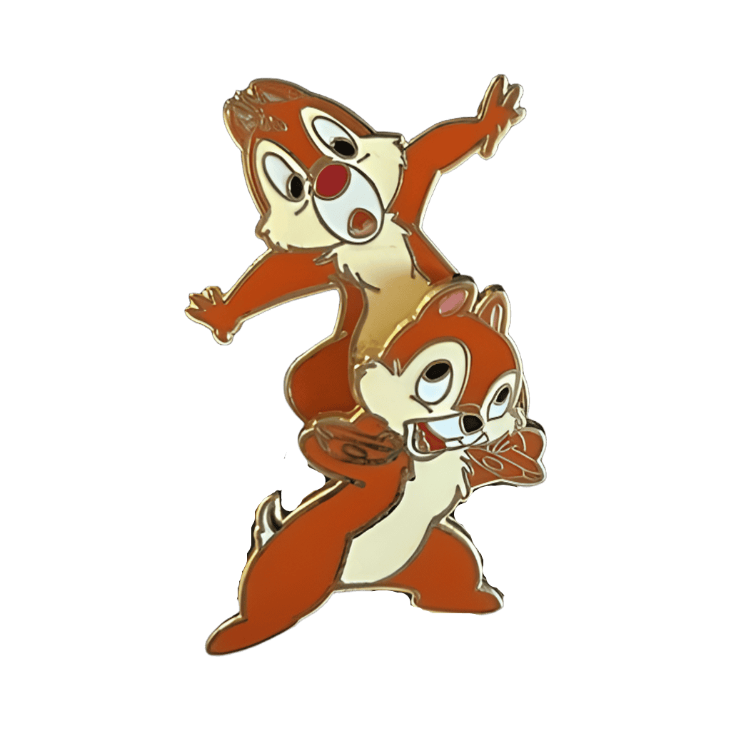 Chip n dale balancing on shoulders Disney pin