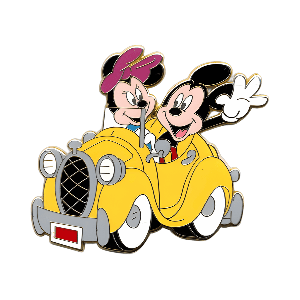 Mickey and Minnie in a Yellow Car Disney pin