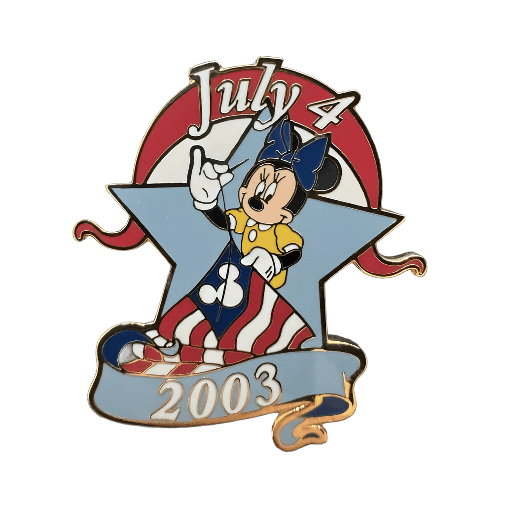 Minnie Sewing the American flag Disney pin