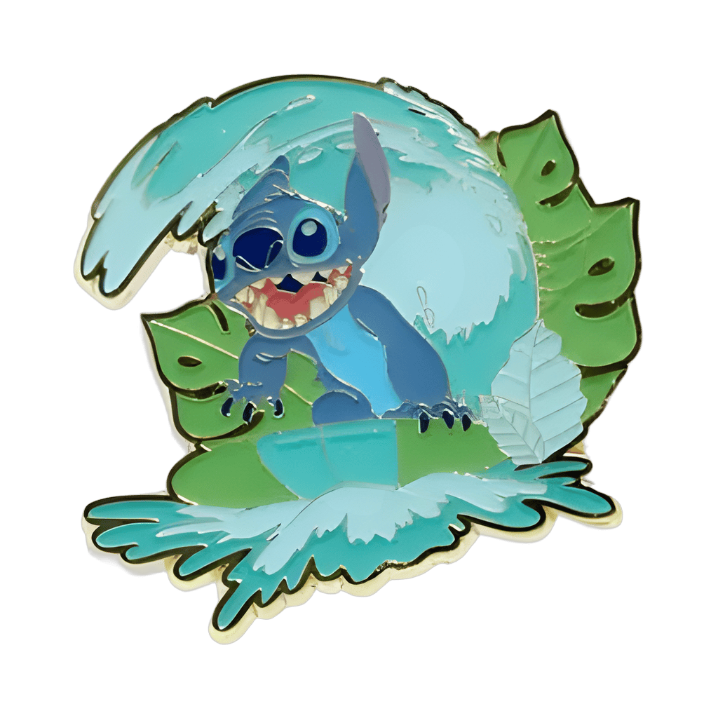 Stitch Surfing in Green Disney pin