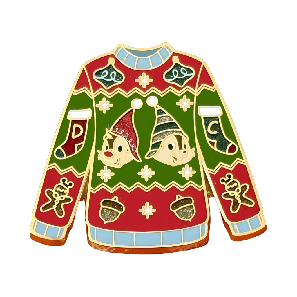 Chip'n'Dale ugly Christmas sweater Disney pin