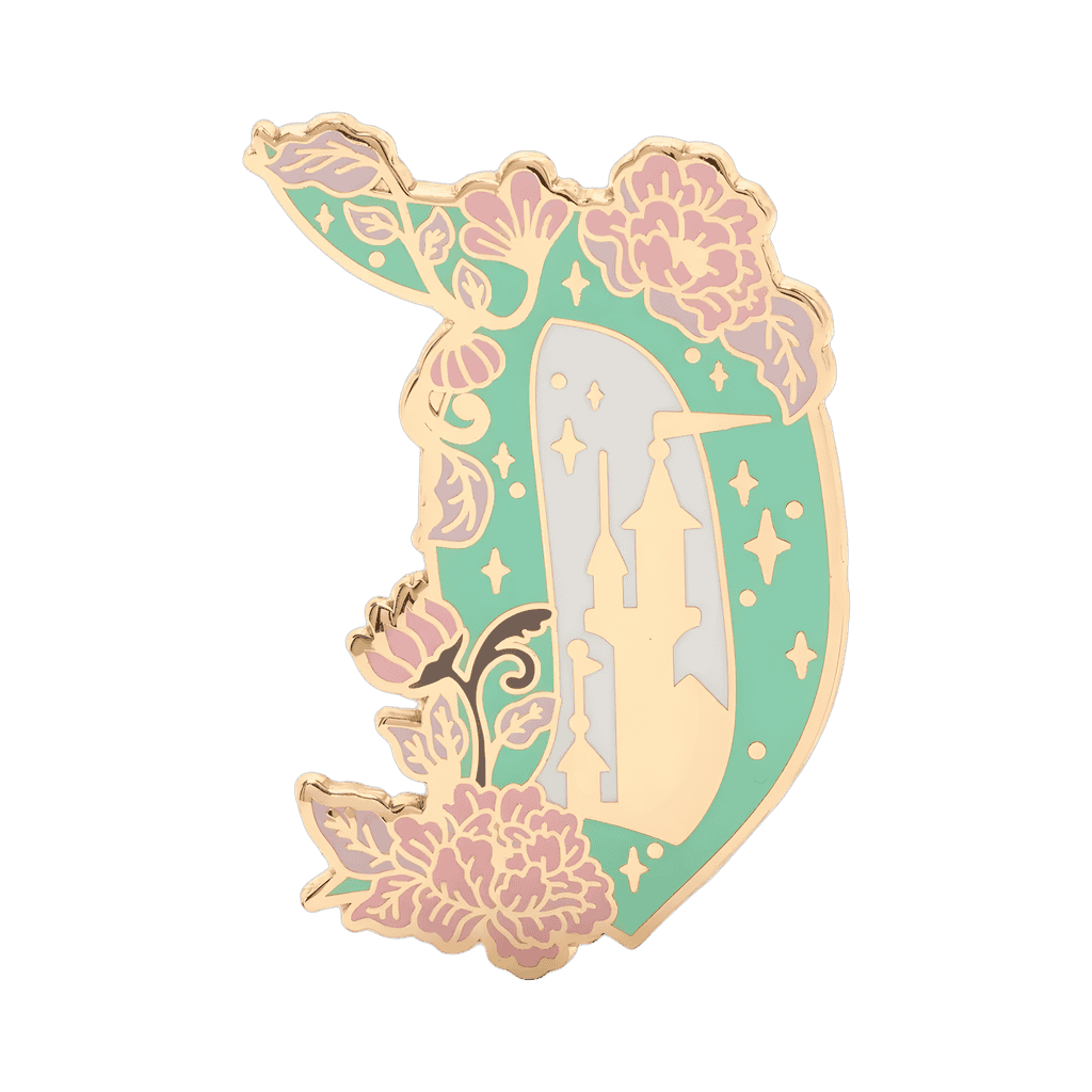 Floral Gothic D Disney pin