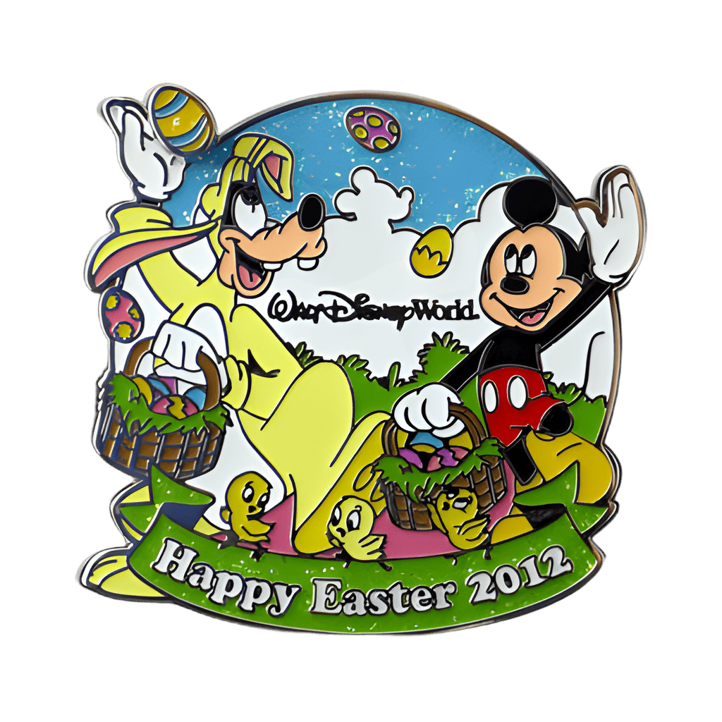 Mickey and Goofy collecting eggs Disney pin