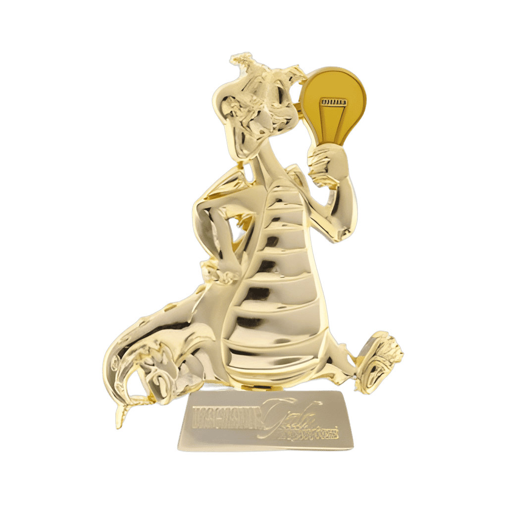 Gold Jumbo Figment and Lightbulb Statue Disney pin
