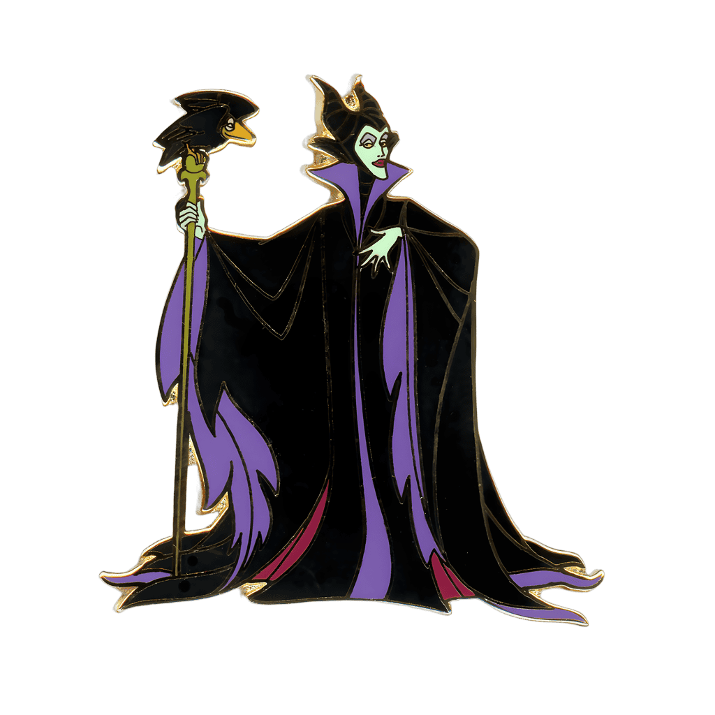 Maleficent with Diablo atop her Staff Disney pin