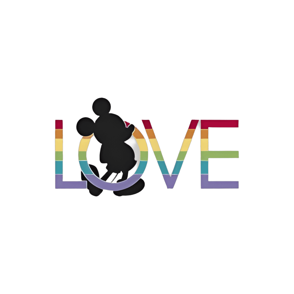 Rainbow Love and Mickey Silhouette Jumbo Disney pin