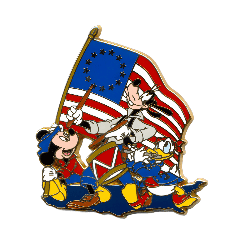 Mickey, Goofy, Donald - Fab 3 - America on Parade - Bicentennial Disney pin
