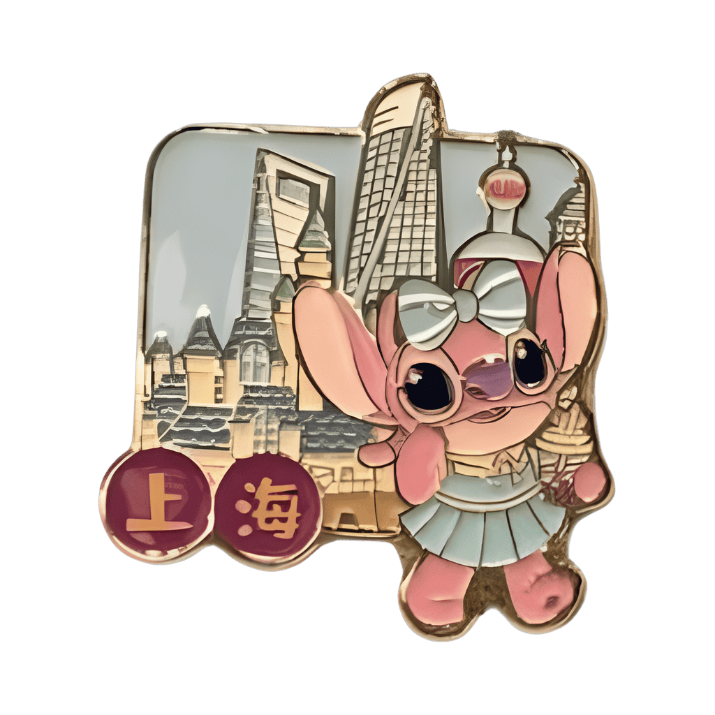 Angel with Boba Tea walking around Shanghai Disney pin