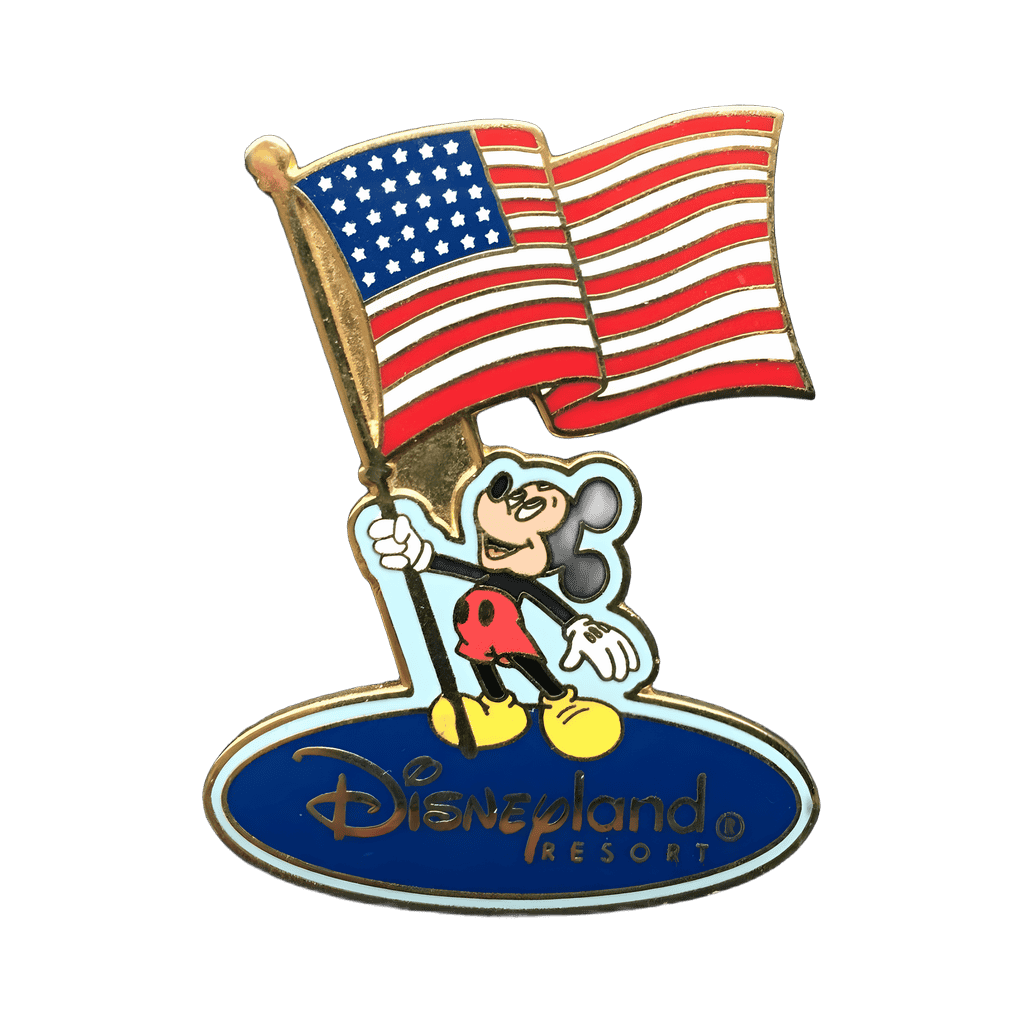 Holding Waving USA Flag - Blue Disney pin