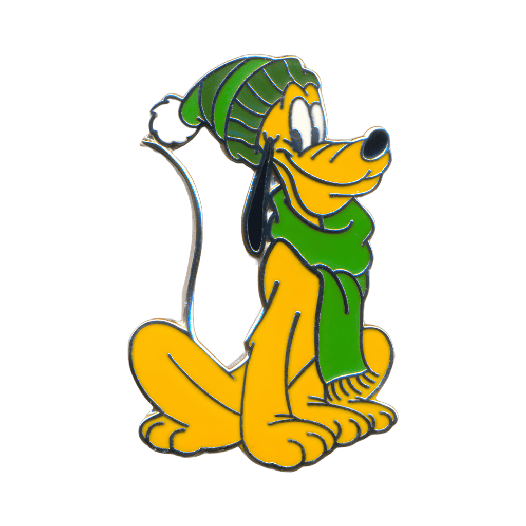 Pluto Wearing a Green Scarf and Hat Disney pin