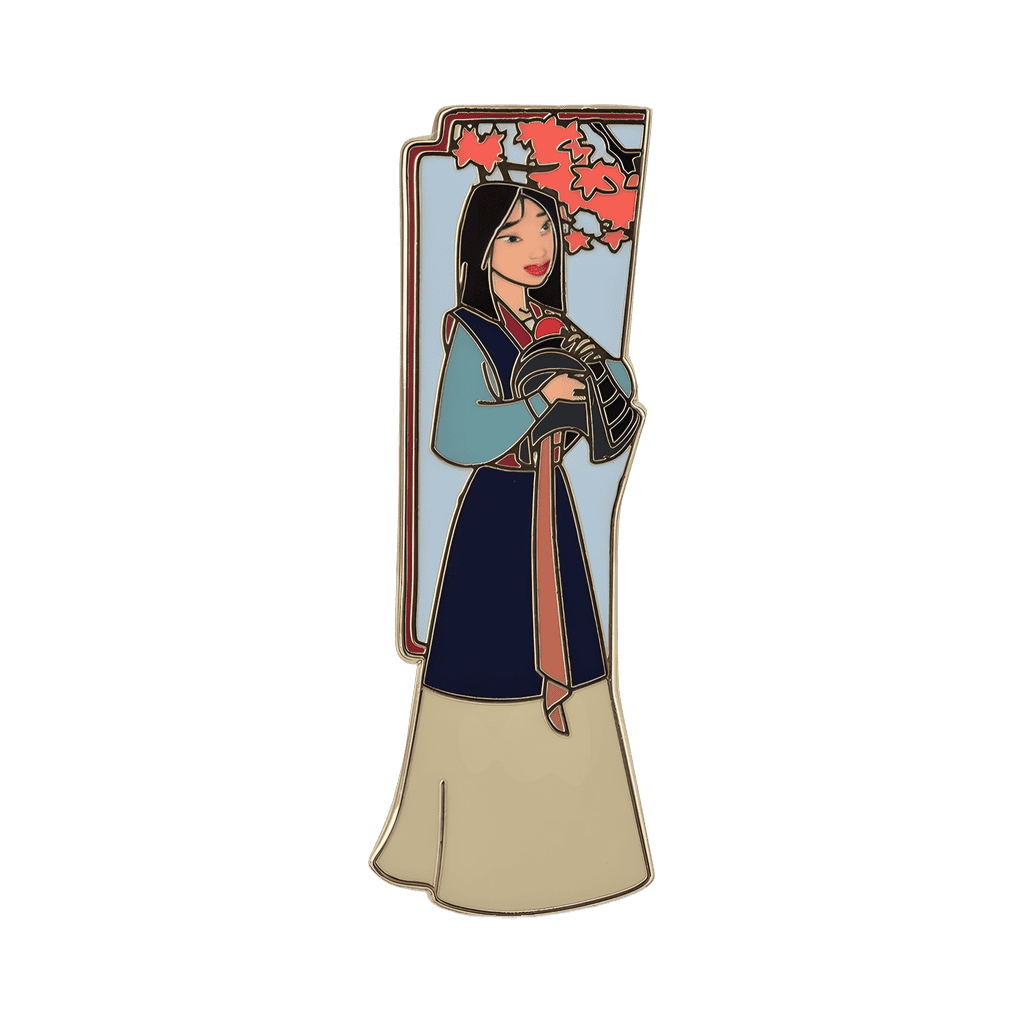 Mulan & Li Shang Cherry Blossom Pin Set - Mulan with Helmet Disney pin