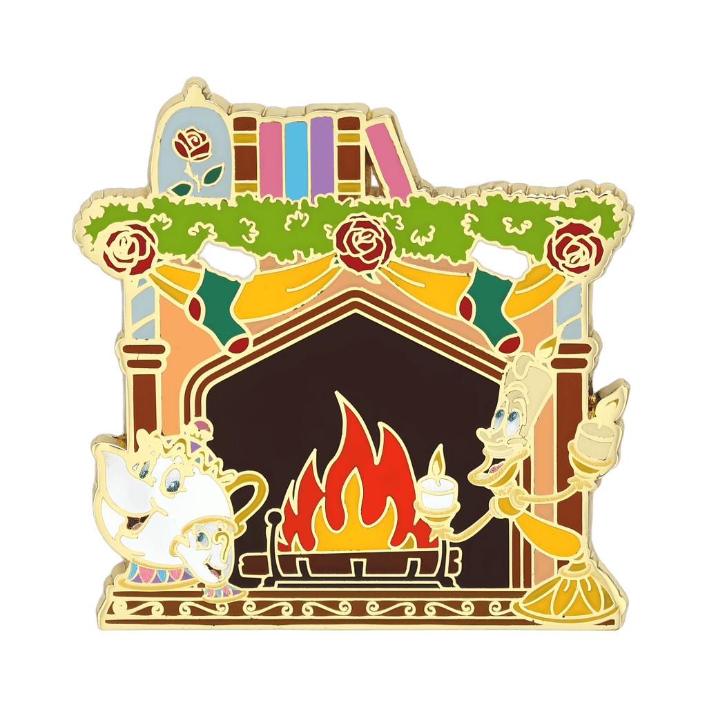 Beauty and the Beast Holiday Fireplace Disney pin