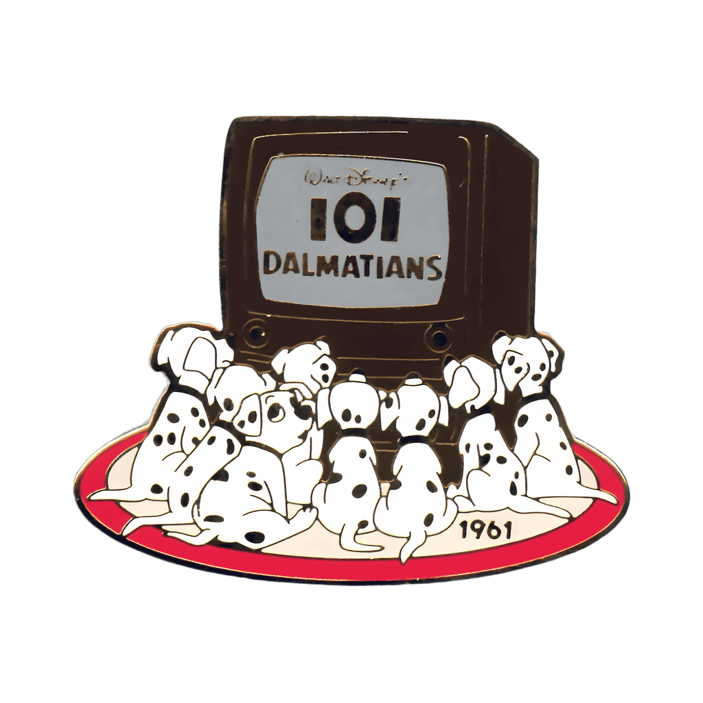 Puppies Watching TV - 101 Dalmatians - 1961 Disney pin