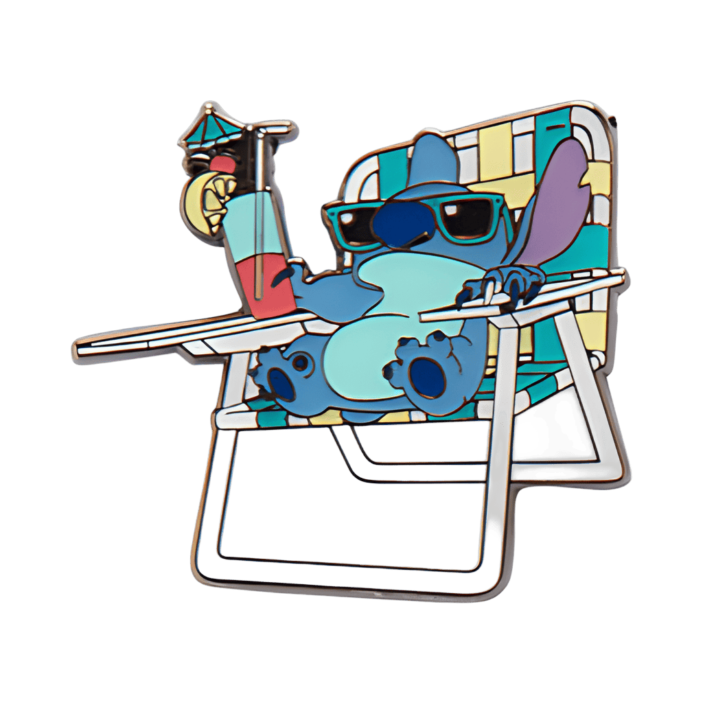 Stitch in Beach Chair with Drink Disney pin