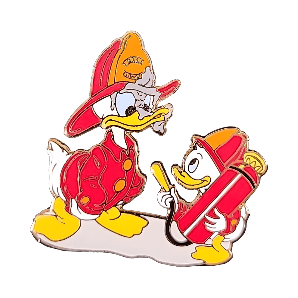 Donald Duck firefighter w/ Huey Disney pin