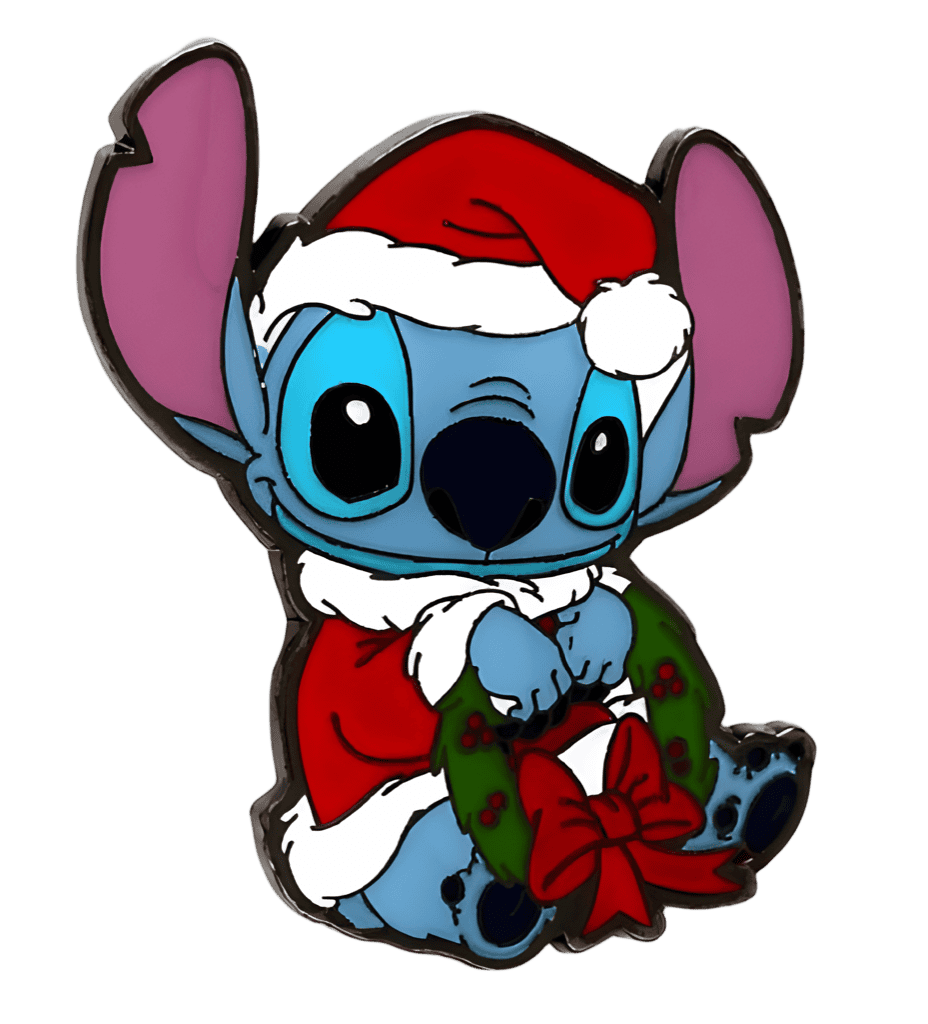 Stitch as Santa with Wreath Disney pin