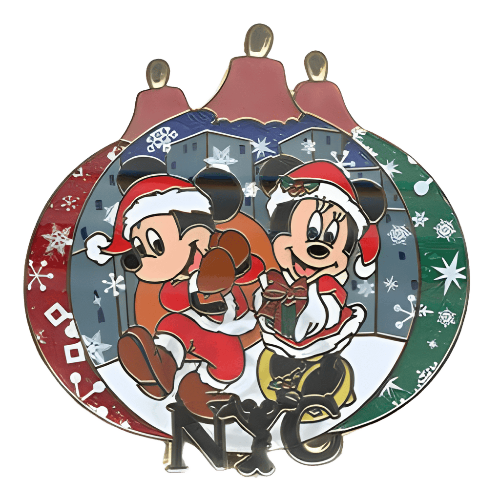 Ornament Pin - Santa Mickey and Mrs. Claus Minnie in NYC Disney pin