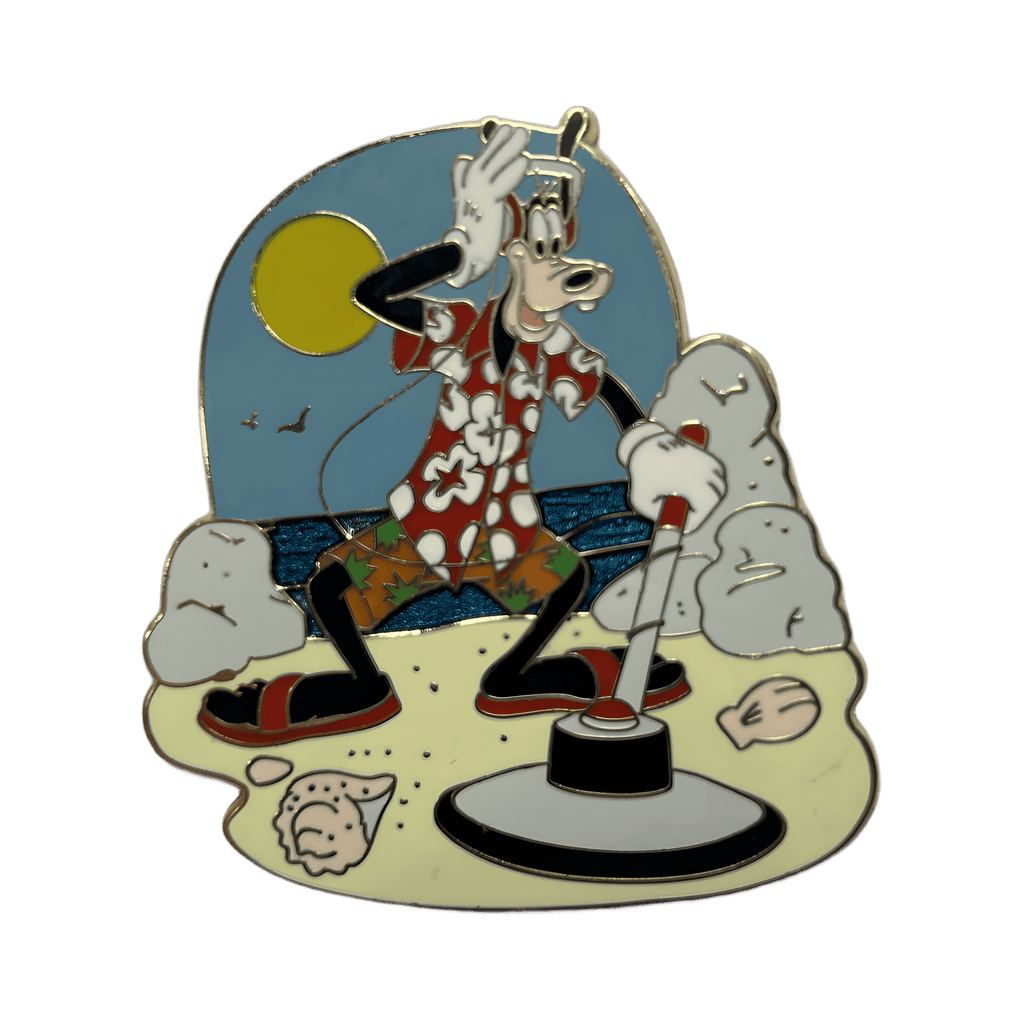 Goofy with metal detector Disney pin