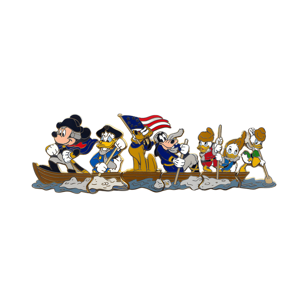 Mickey, Donald, Goofy, Pluto, Huey, Dewey, & Louie Crossing the Delaware Disney pin