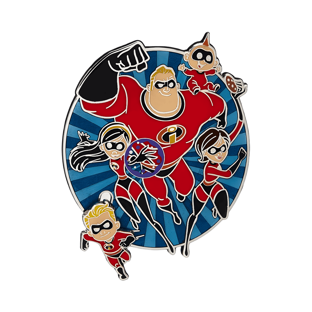 Mr. Incredible, Mrs. Incredible, Dash, Violet and Jack Jack Disney pin