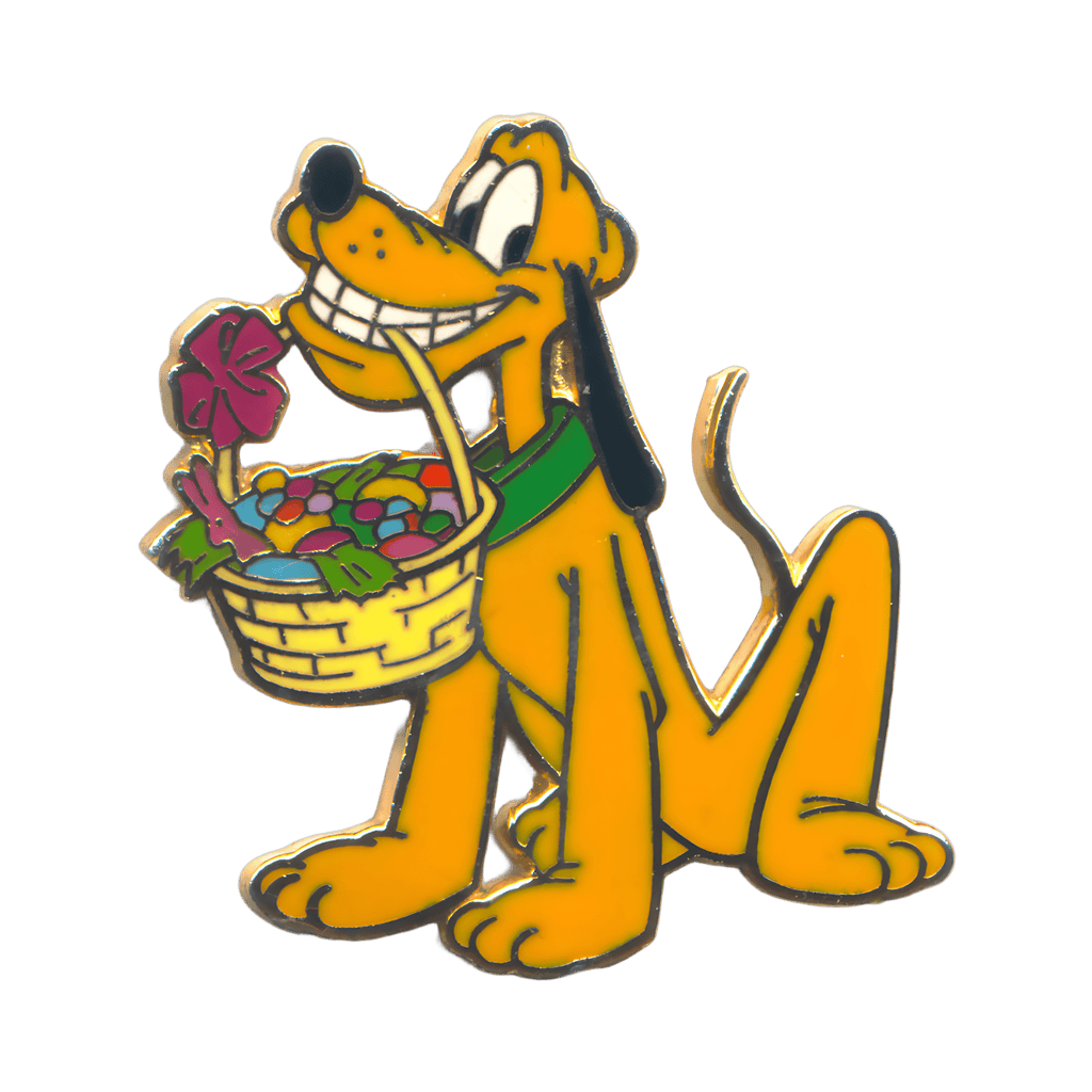 Pluto with an Easter Basket in his Mouth Disney pin